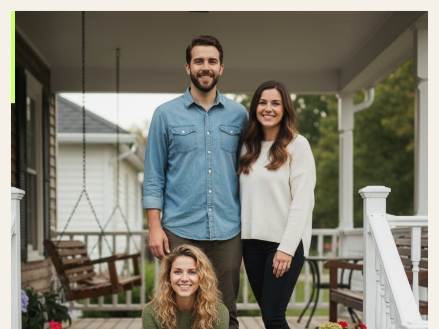 A family portrait made from separate individual photos