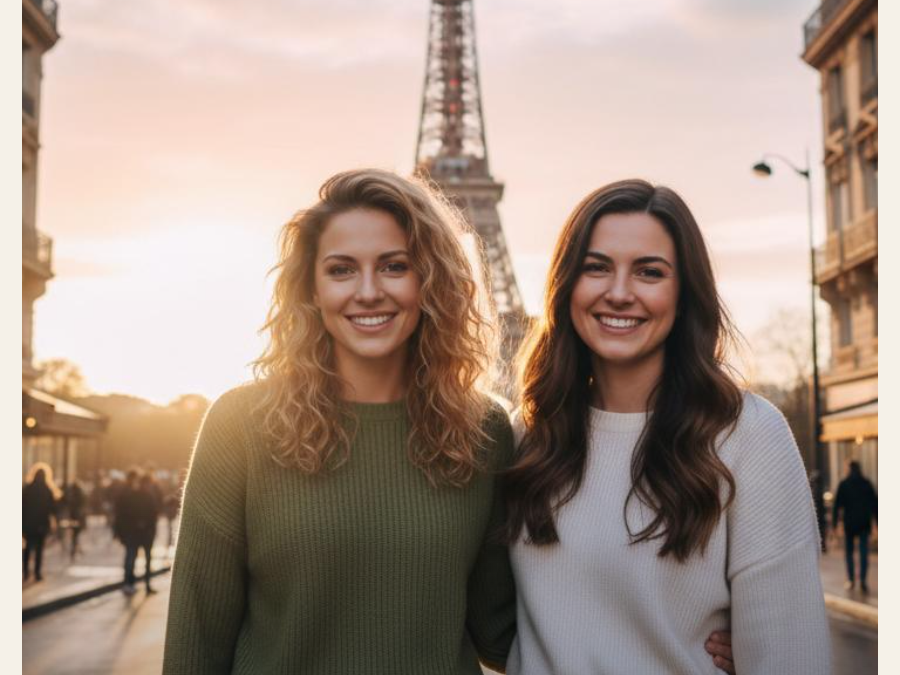 A couple brought together from two separate selfies