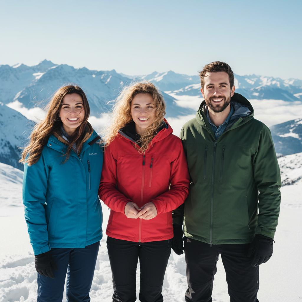 AI-generated group photo style: Alps — Mountain Top