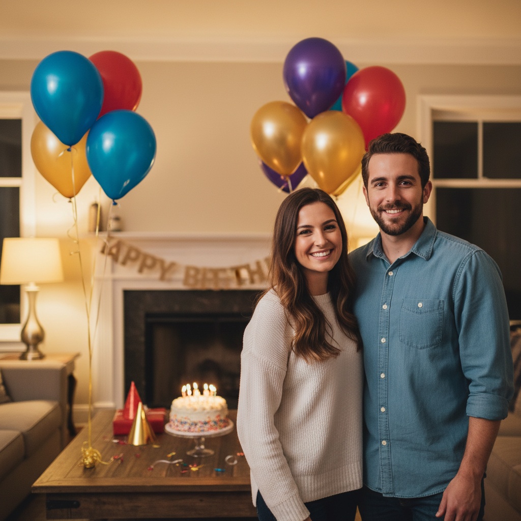 AI-generated birthday group portrait