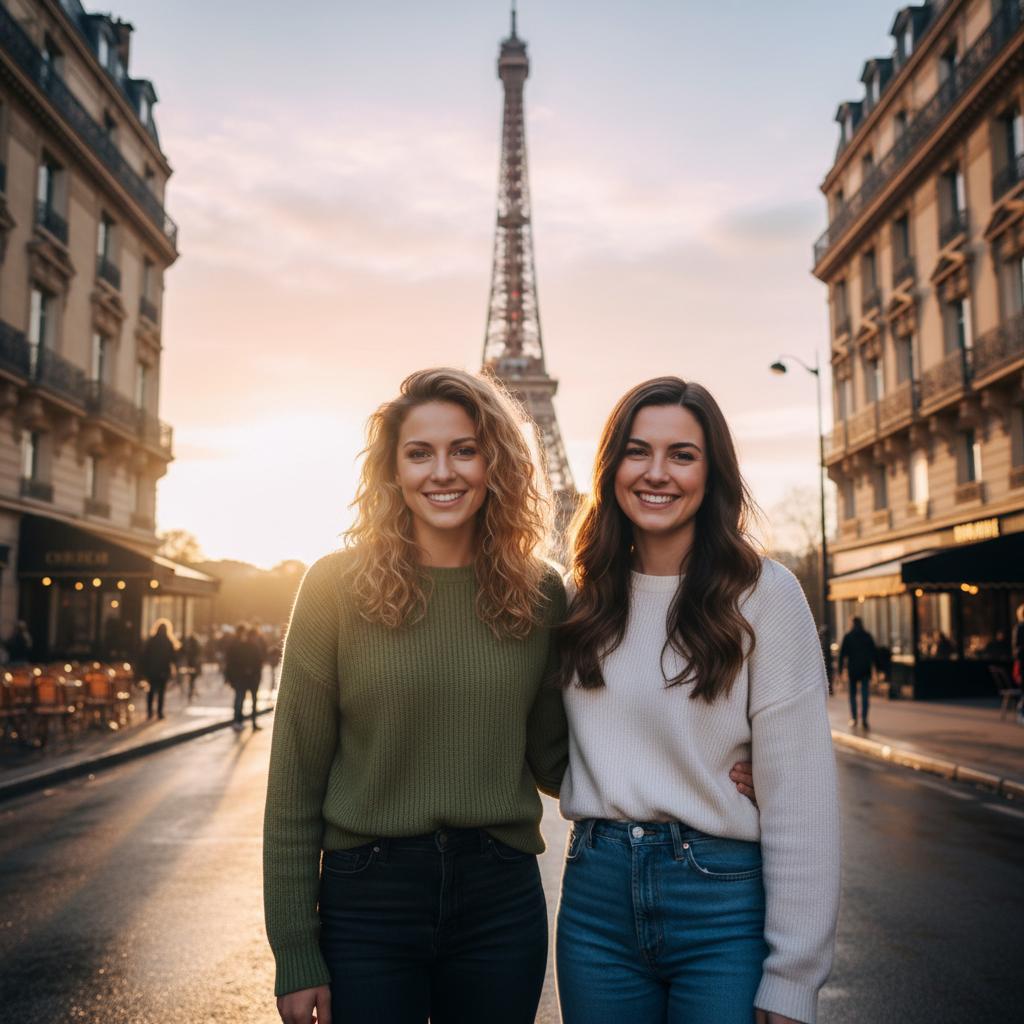 AI-generated couple portrait in Paris